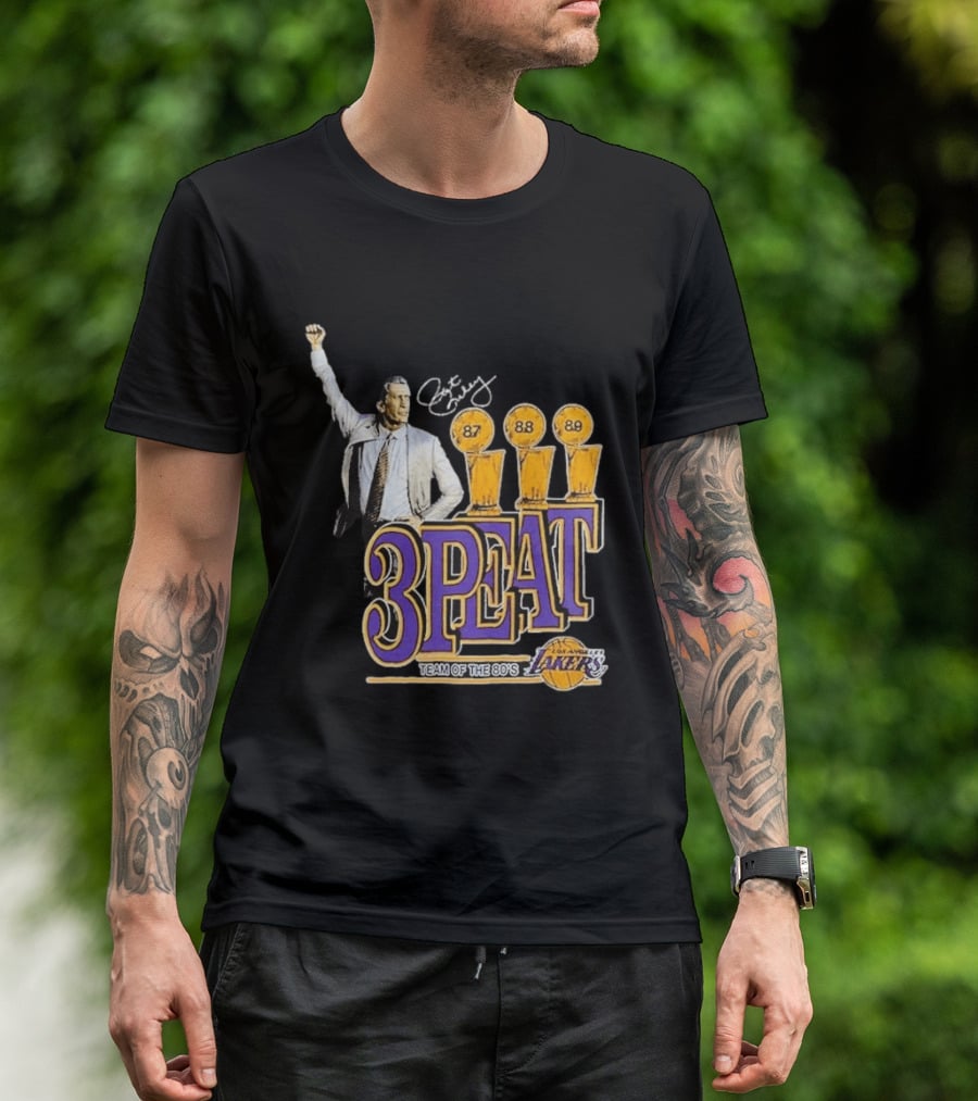 Los Angeles Lakers 3PEAT Team Of The 80's 87 88 89 Pat Riley T-Shirt
