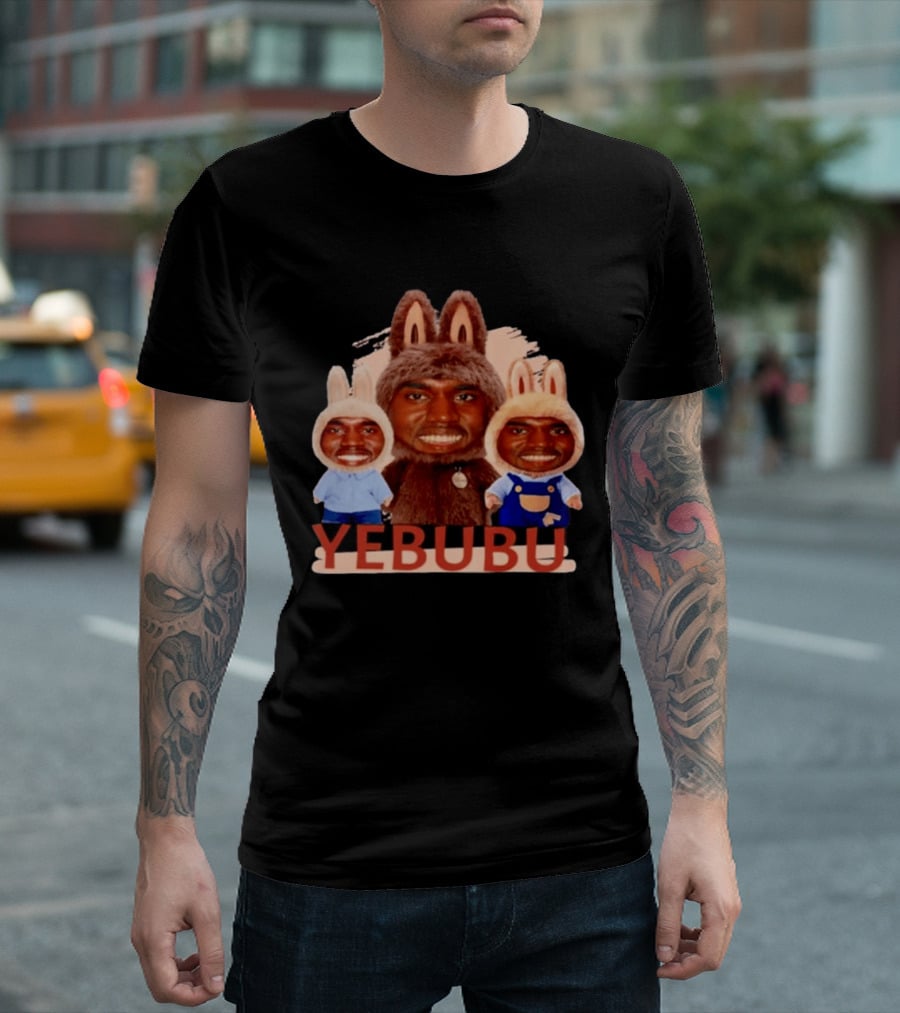 Yebubu Kanye West X Labubu Bunny Costume Trio T-Shirt