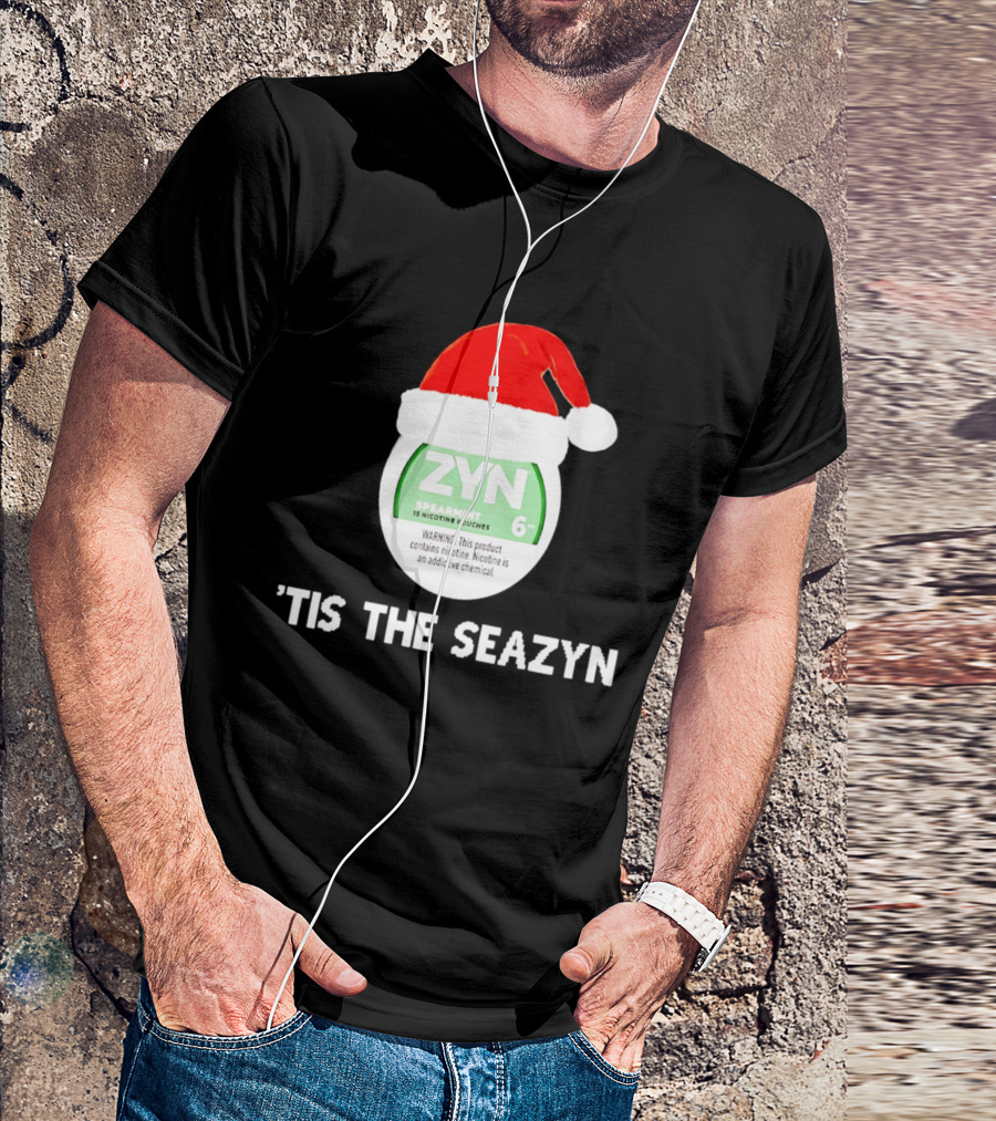 Zyn Spearmint Christmas Tis The Seazyn With Santa Hat T-Shirt