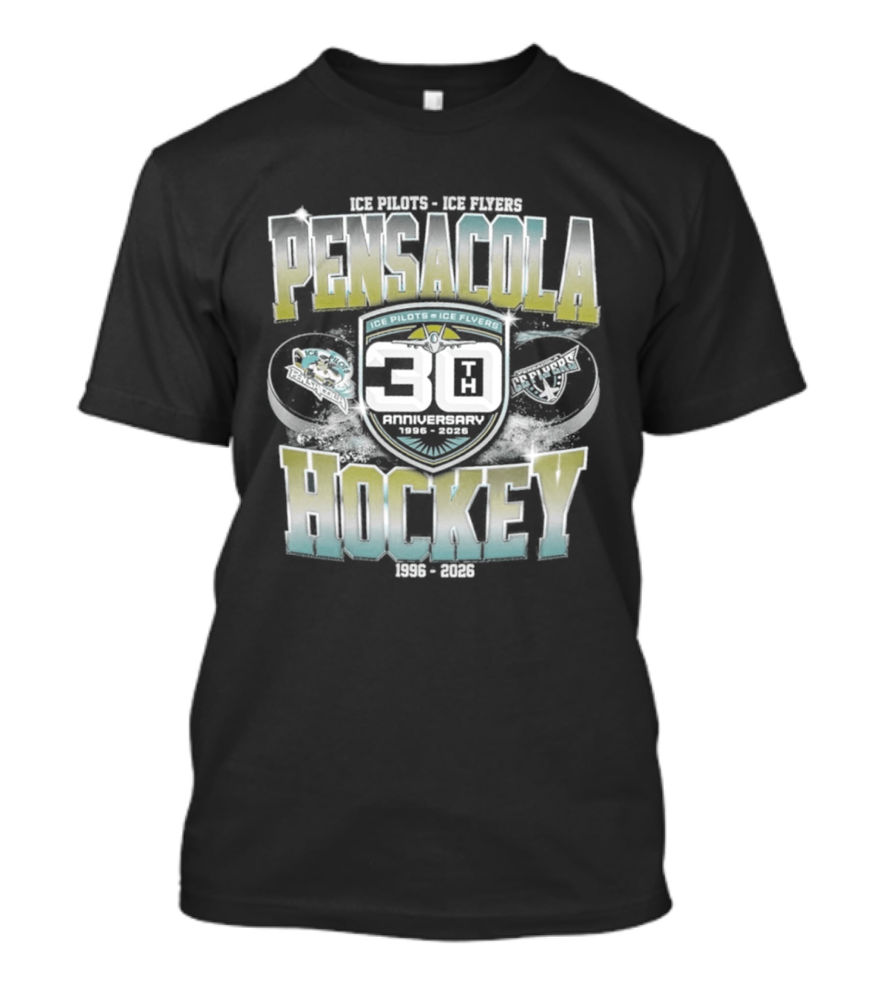 Pensacola Ice Pilots Ice Flyers 30th Anniversary 1996 2026 Hockey T-Shirt