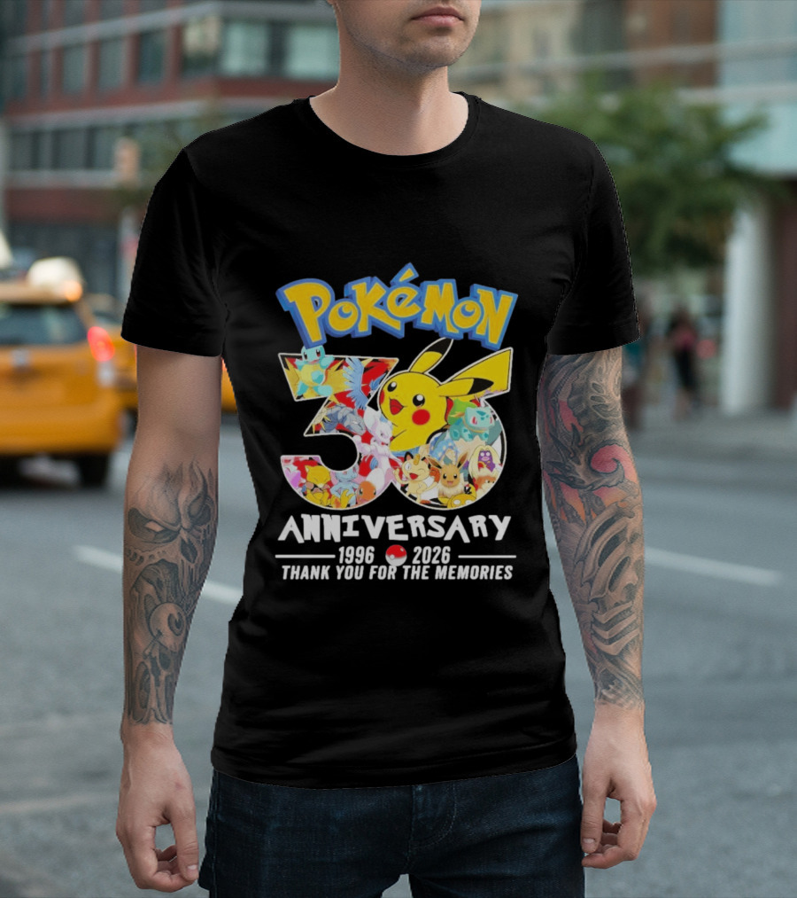 Pokémon 30th Anniversary 1996 2026 Thank You For The Memories T-Shirt
