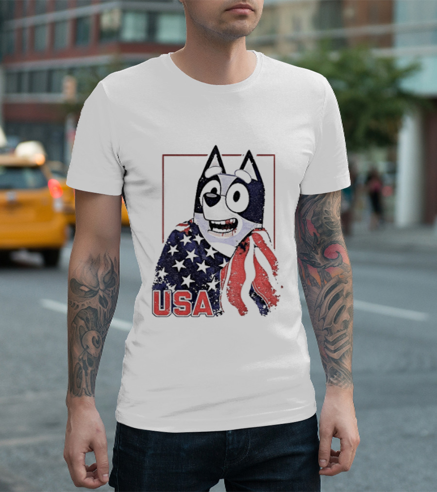 USA Bluey Hockey Jack Hughes Team Smile T-Shirt