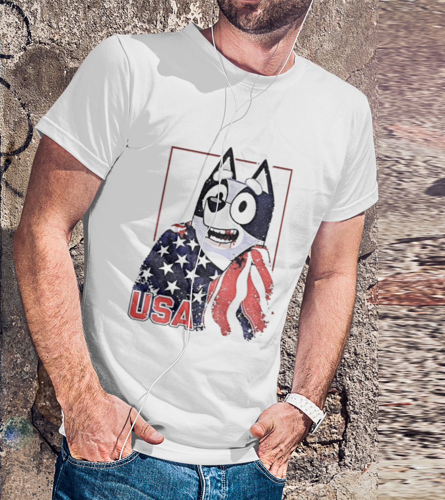 USA Bluey Hockey Jack Hughes Team Smile T-Shirt
