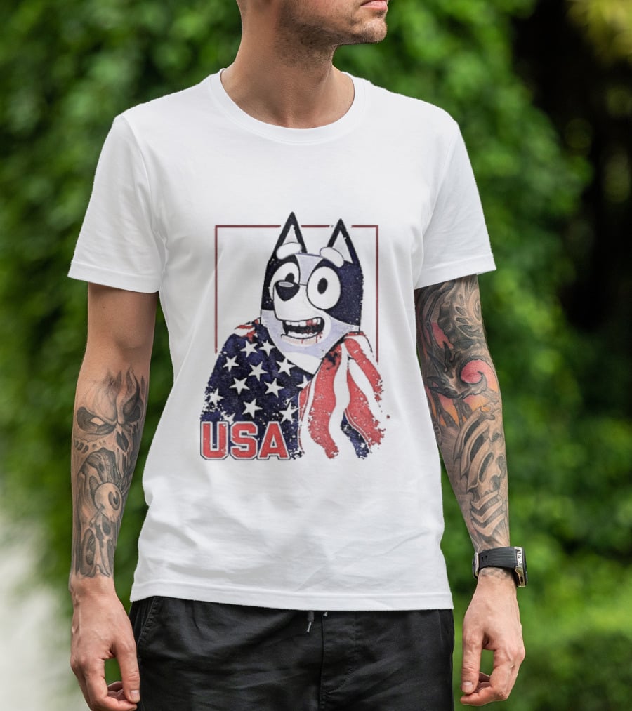 USA Bluey Hockey Jack Hughes Team Smile T-Shirt