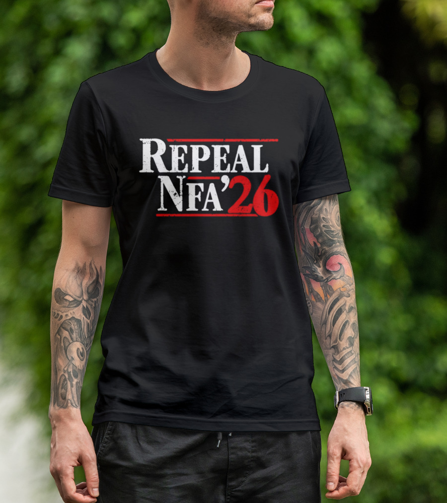 Repeal NFA 2026 Bold Red And White T-Shirt