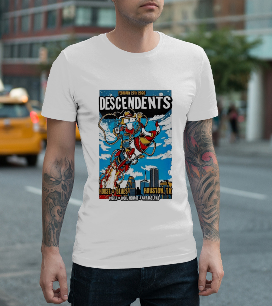 Descendents House Of Blues Houston TX February 27 2026 Rocket Cowboy T-Shirt