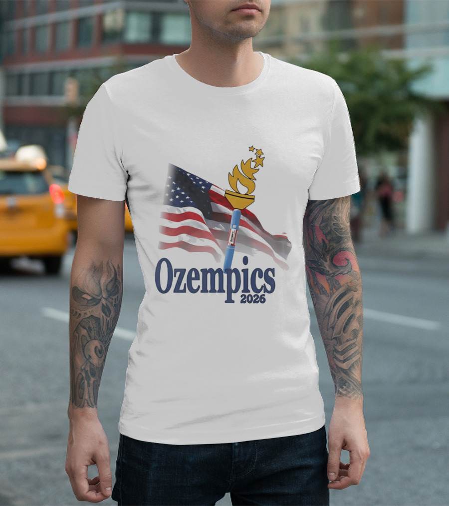 USA Flag Torch Ozempics 2026 Stars T-Shirt