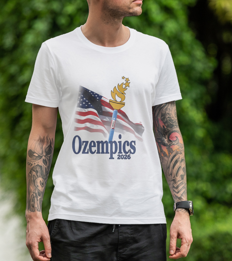 USA Flag Torch Ozempics 2026 Stars T-Shirt