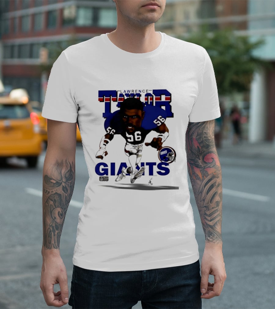 Lawrence Taylor Giants 56 New York 1987 Caricature T-Shirt