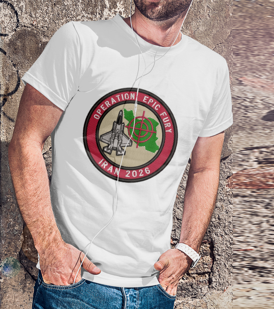 Operation Epic Fury Iran 2026 Fighter Jet Target Patch T-Shirt