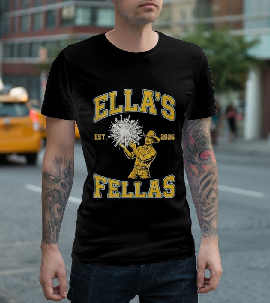 Ella Langley Ella's Fellas Est 2026 Cowboy And Fireworks T-Shirt