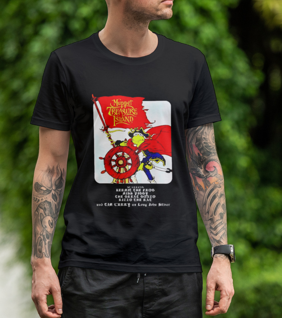 Kermit The Frog Muppet Treasure Island 1996 Steering Pirate Ship T-Shirt