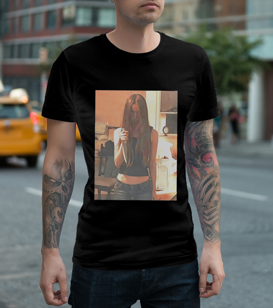 Long Hair Girl With Survival Knife In Room T-Shirt