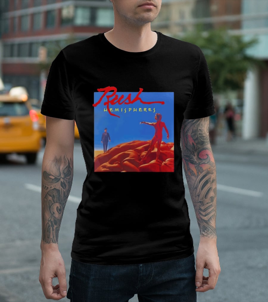 Rush Hemispheres Album Cover Artwork With Brain T-Shirt