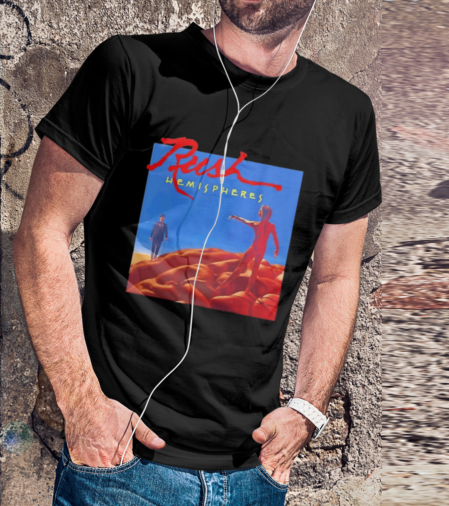 Rush Hemispheres Album Cover Artwork With Brain T-Shirt