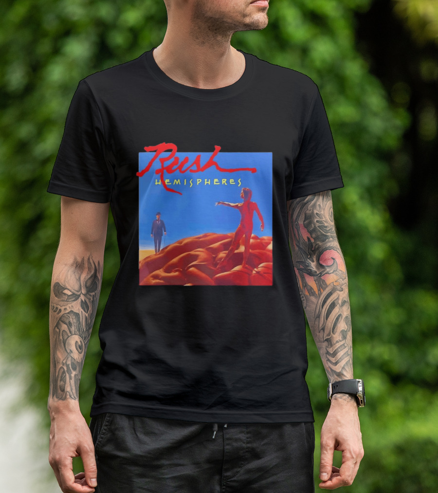 Rush Hemispheres Album Cover Artwork With Brain T-Shirt