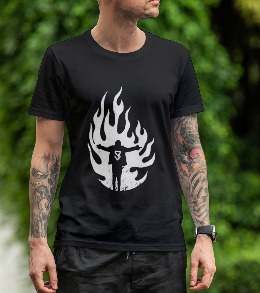 Seth Rollins SR Logo Flames WWE Fire T-Shirt