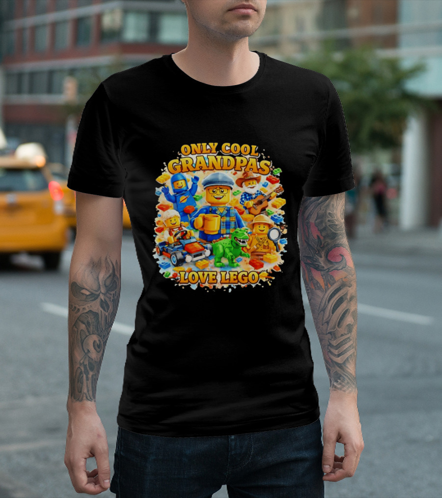 Only Cool Grandpas Love Lego With Fun Characters And Playful Themes T-Shirt