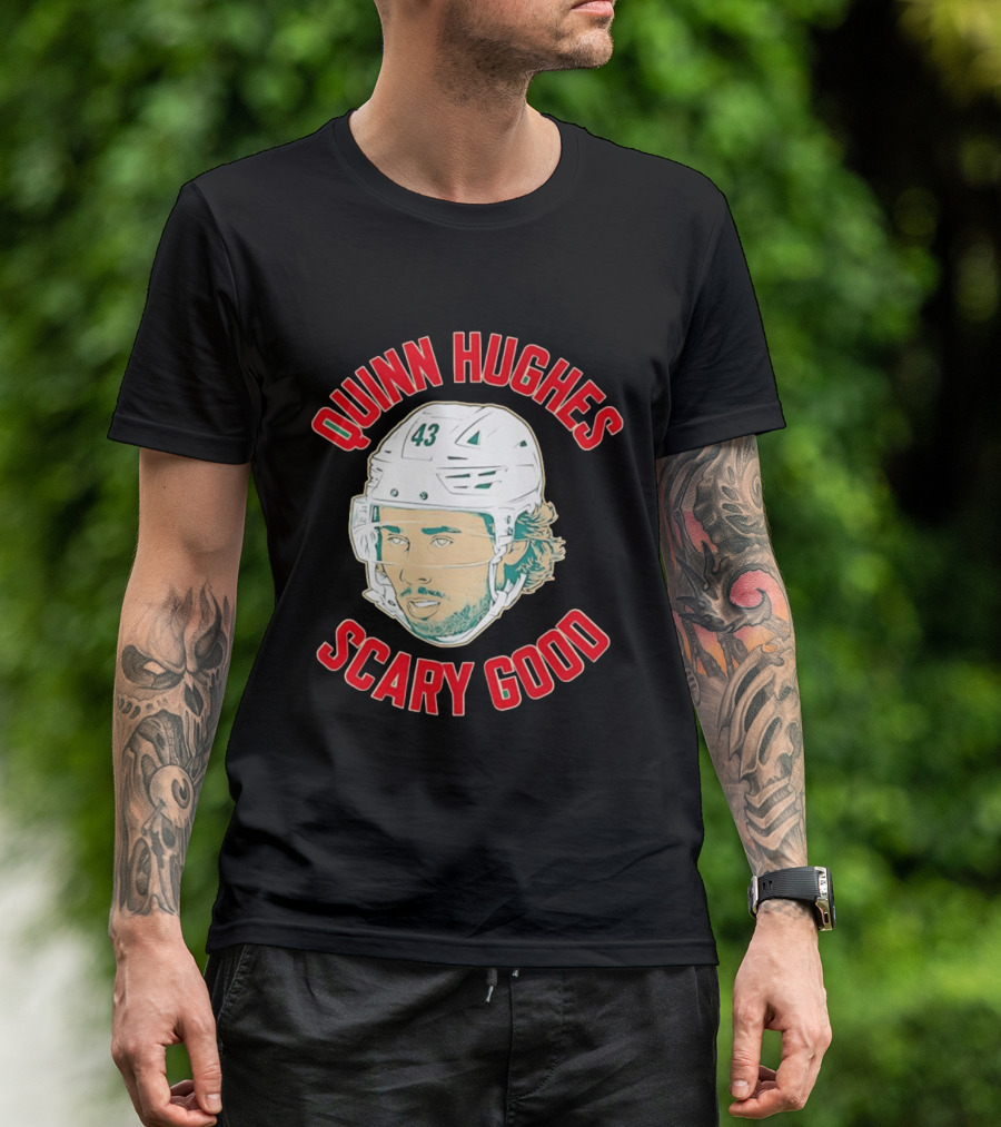 Quinn Hughes Scary Good Ghost Eyes 43 NHL T-Shirt