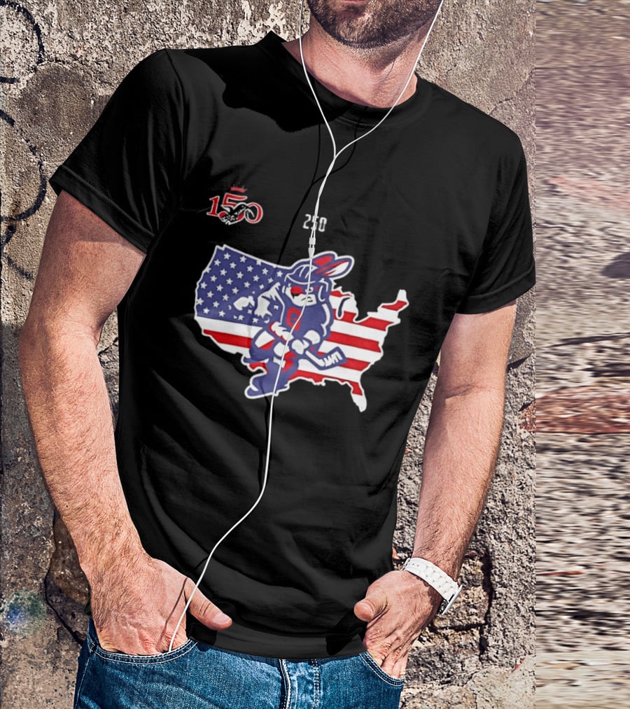 Greenville Swamp Rabbits 2026 Military Appreciation USA Map Anniversary 150 T-Shirt