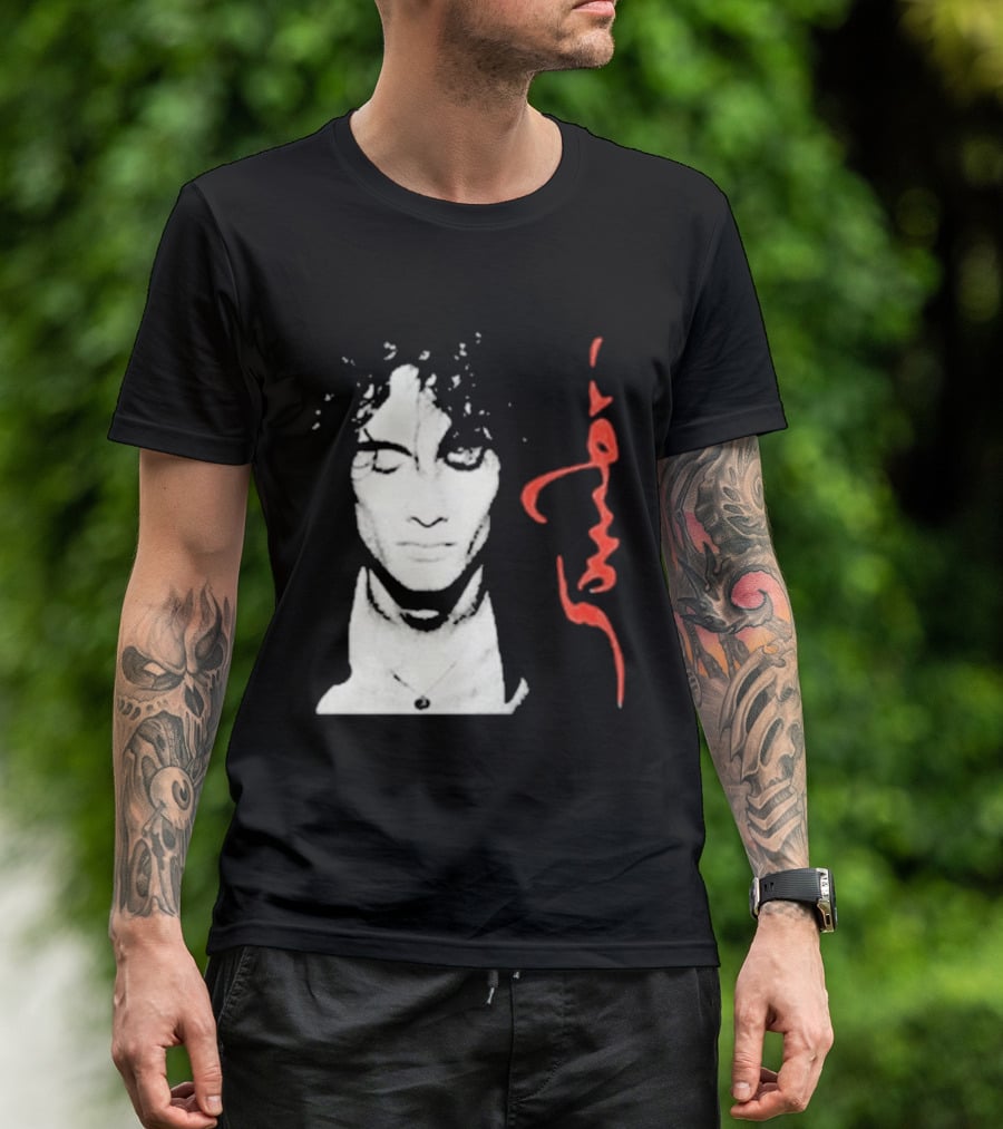 Sombr Facecard Tea Abstract Monochrome Red Accents T-Shirt