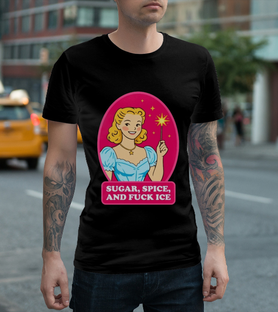 Sugar Spice And Fuck Ice Retro Cartoon Magic Wand T-Shirt