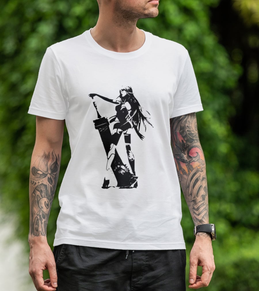 Weathered Nier Automata A2 Silhouette Black T-Shirt