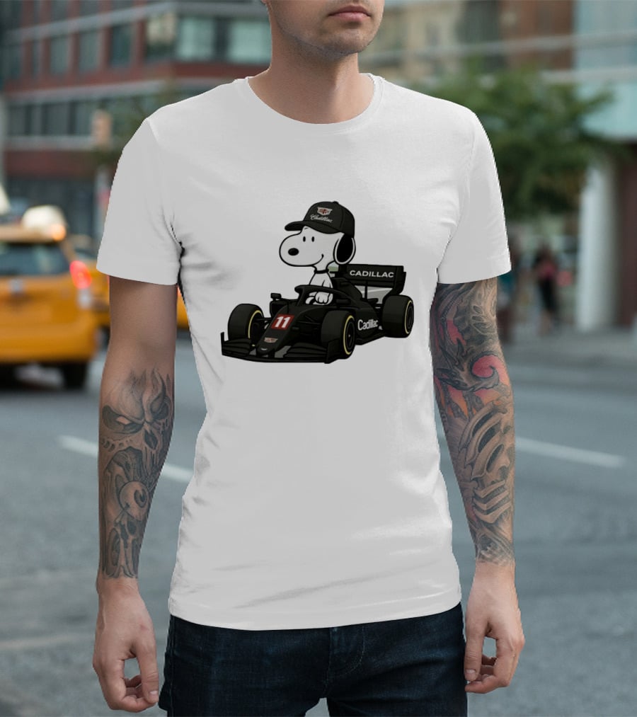 Cadillac Snoopy Formula 1 Racing Car With Number 11 T-Shirt