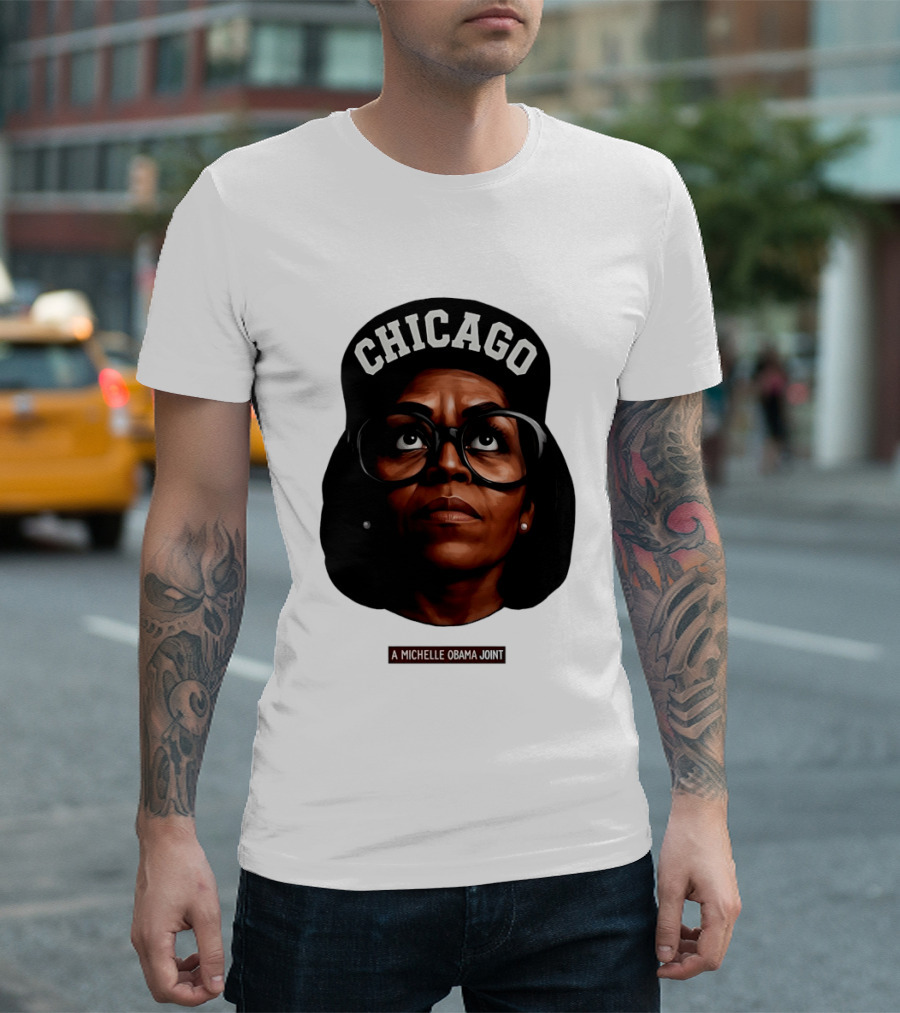 Chicago Michelle Obama Joint Big Face T-Shirt