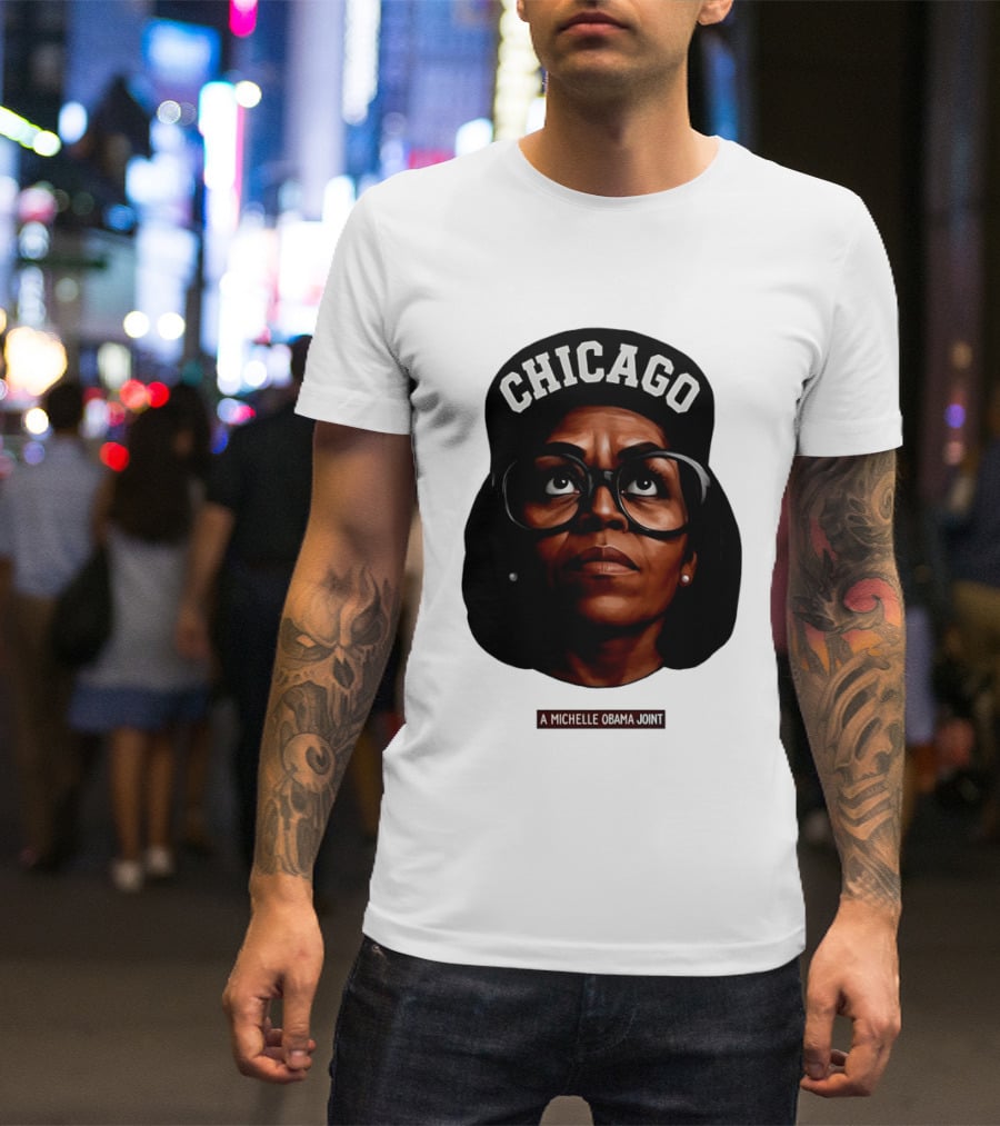 Chicago Michelle Obama Joint Big Face T-Shirt