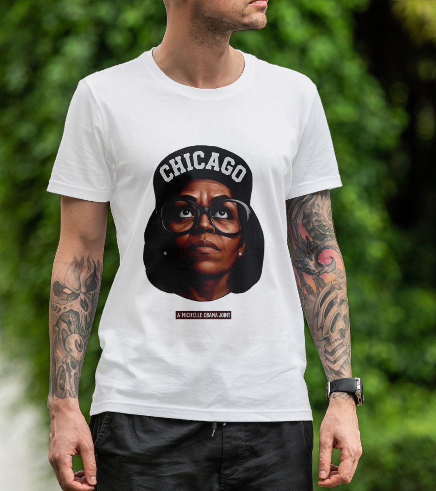 Chicago Michelle Obama Joint Big Face T-Shirt