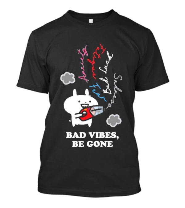 Usagyuuun Bad Vibes Be Gone Lucky Fast Silver Happiness T-Shirt