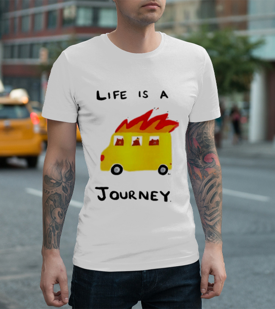 Billy Murphy Life Is A Journey Flaming Bus Adventure T-Shirt