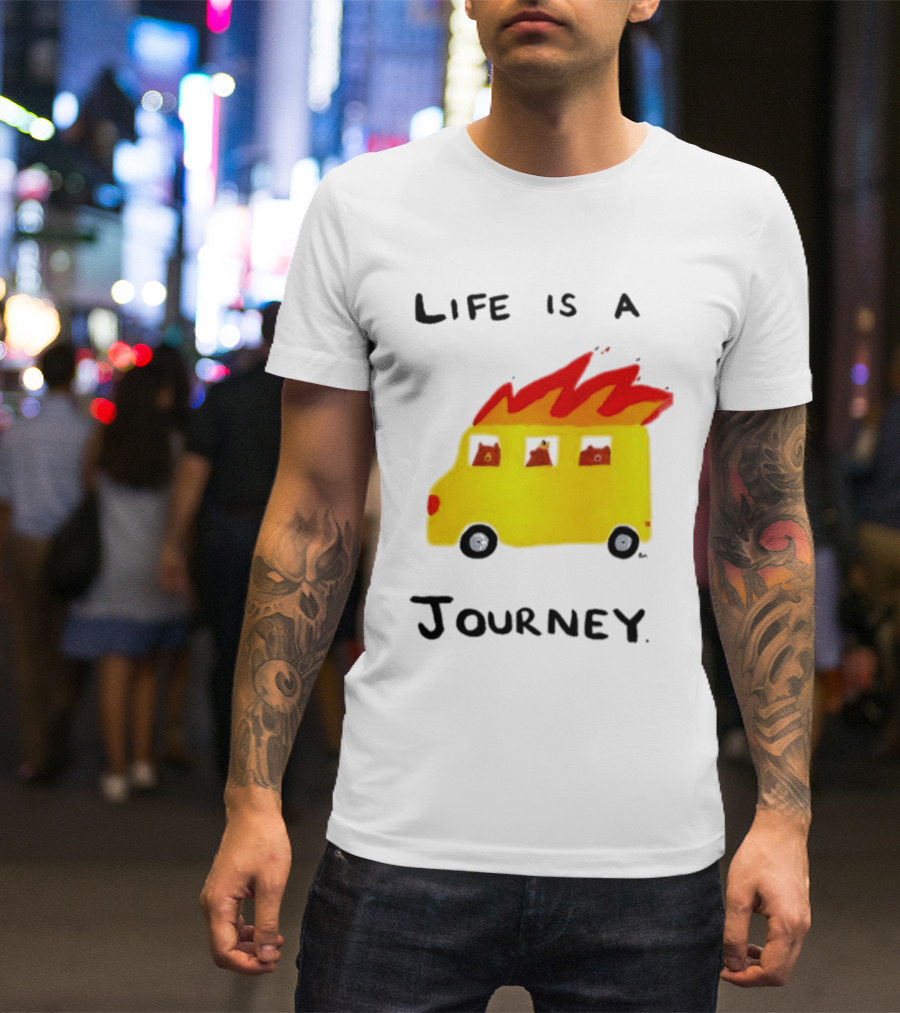 Billy Murphy Life Is A Journey Flaming Bus Adventure T-Shirt