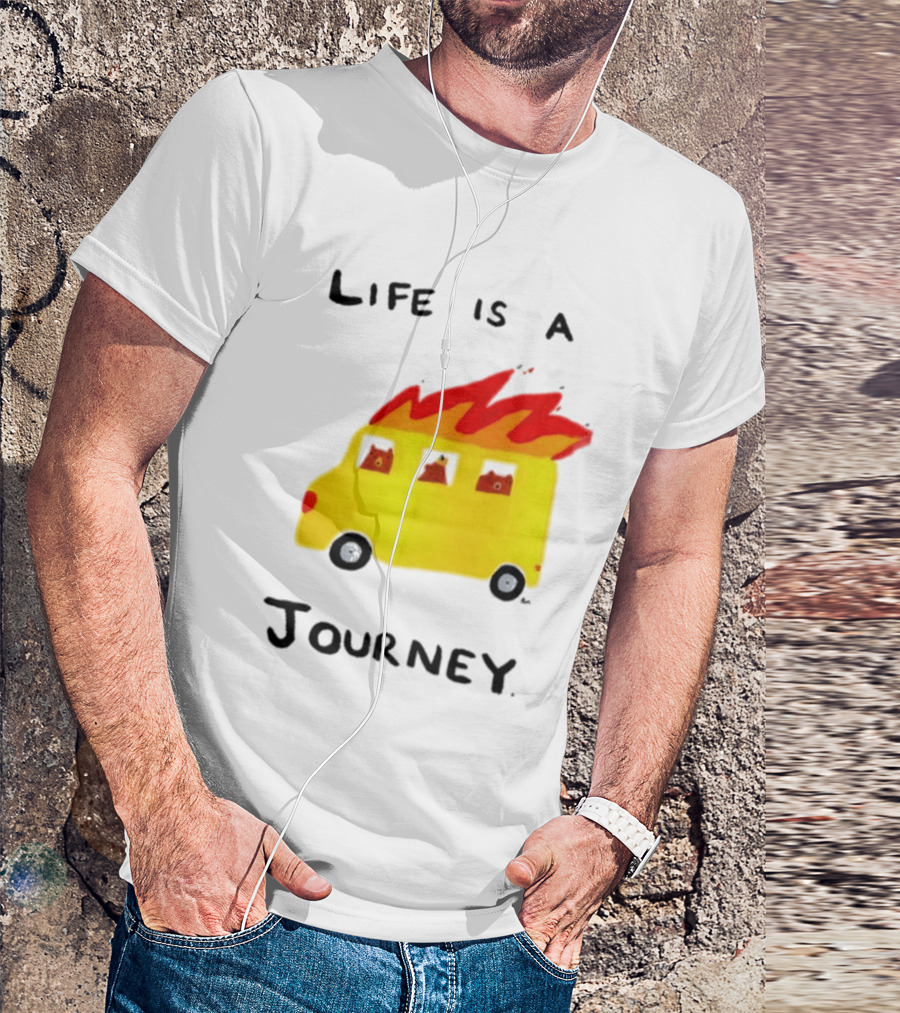 Billy Murphy Life Is A Journey Flaming Bus Adventure T-Shirt