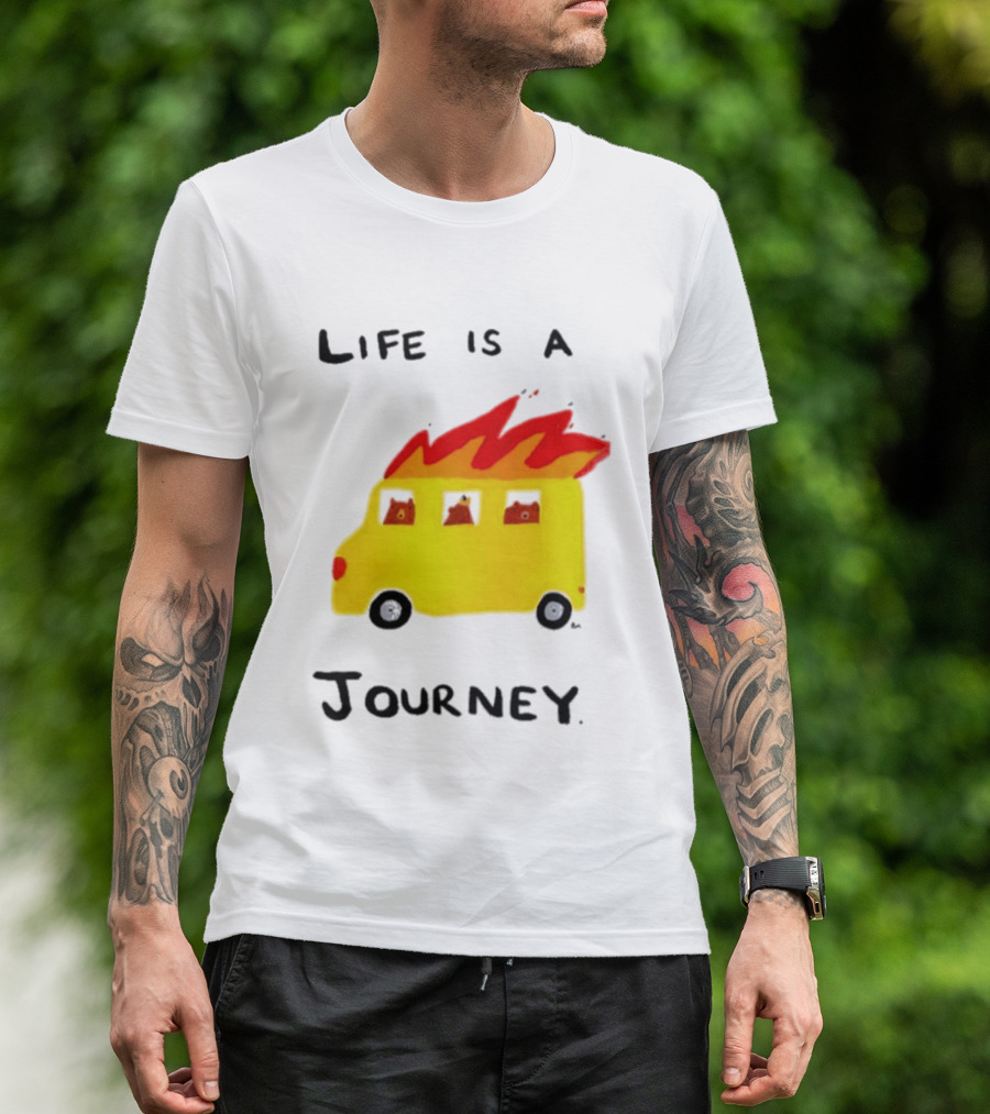 Billy Murphy Life Is A Journey Flaming Bus Adventure T-Shirt