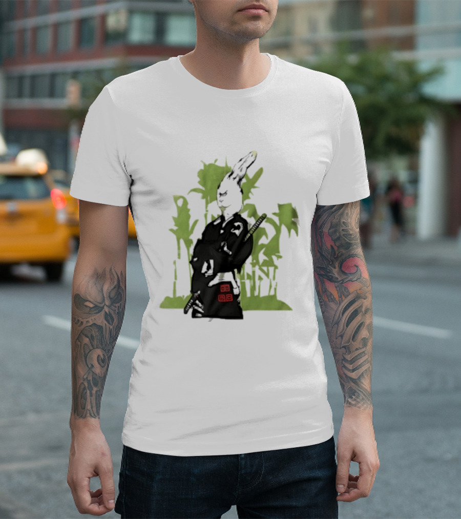 Samurai Rabbit Jeremy Peep Show Bamboo Warrior T-Shirt