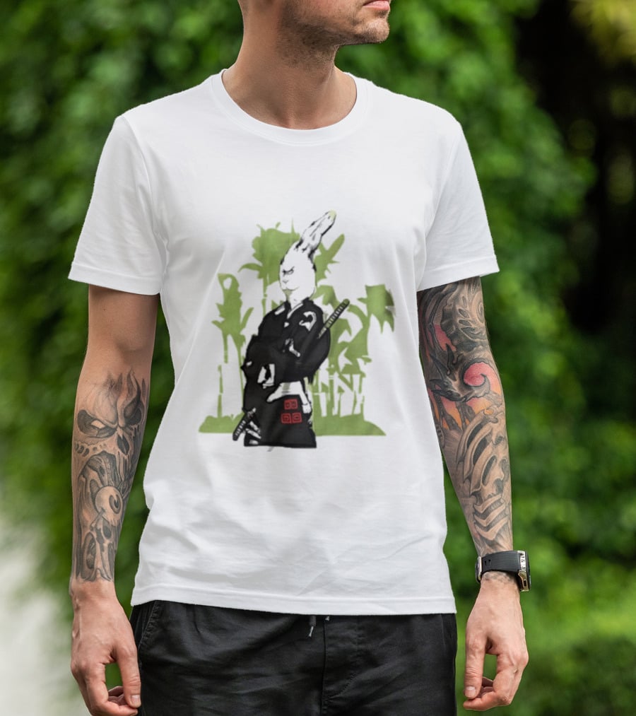 Samurai Rabbit Jeremy Peep Show Bamboo Warrior T-Shirt