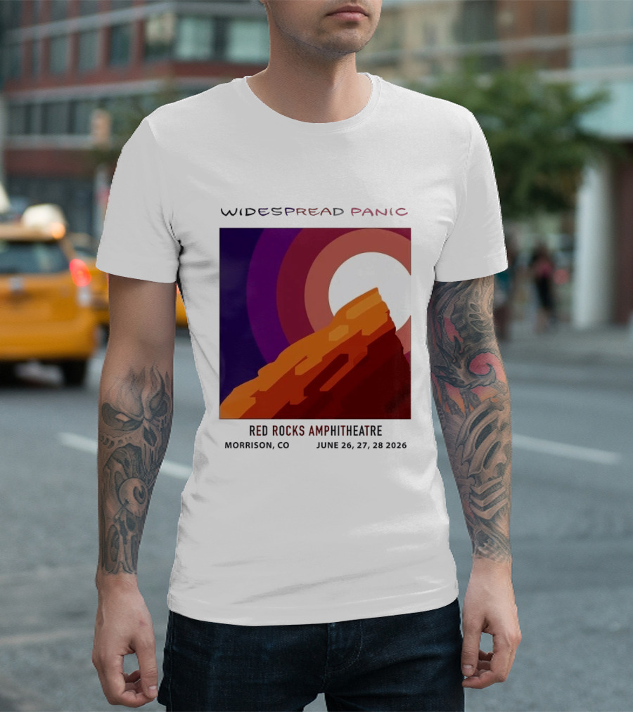 Widespread Panic Red Rocks Amphitheatre Morrison CO June 26 27 28 2026 T-Shirt