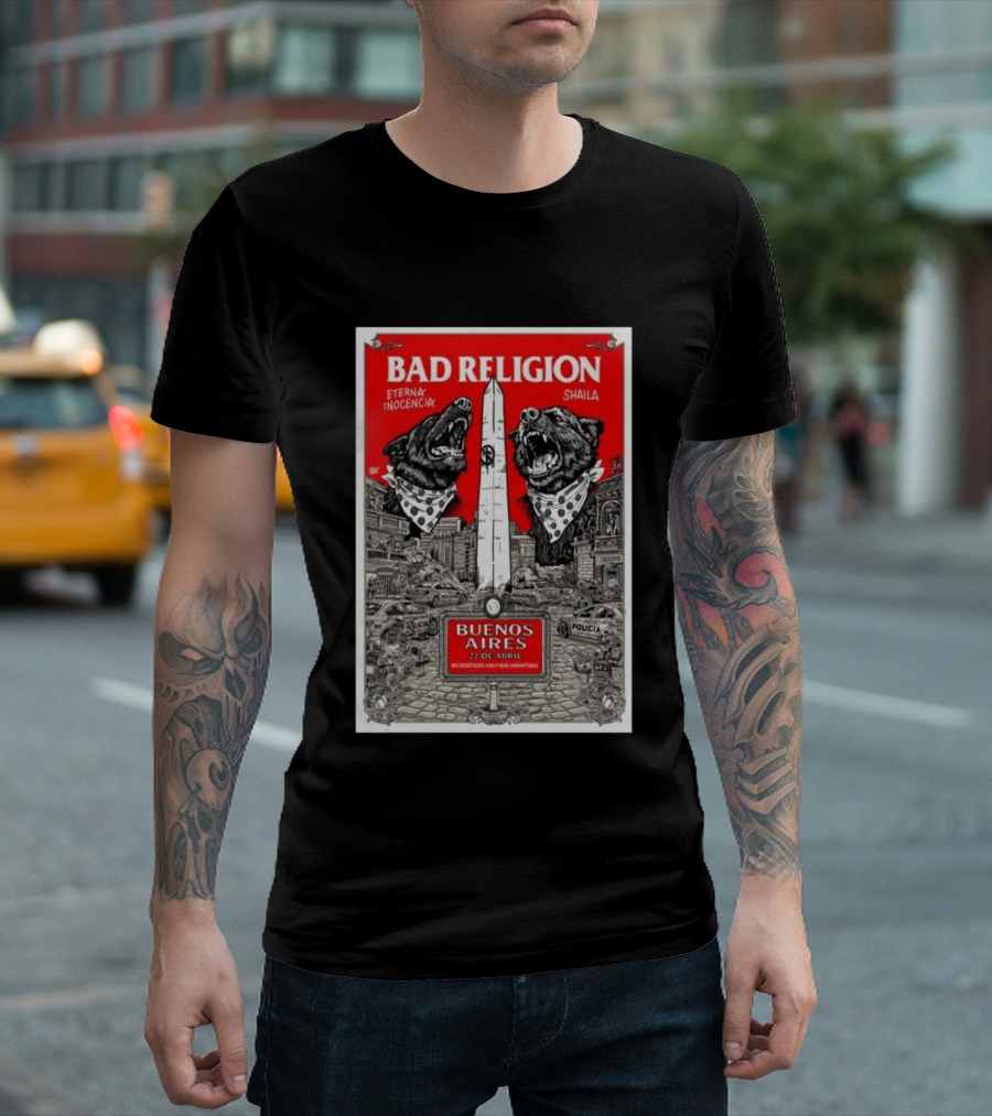 Bad Religion Buenos Aires 22 Abril Eternax Inocencia Shaila T-Shirt