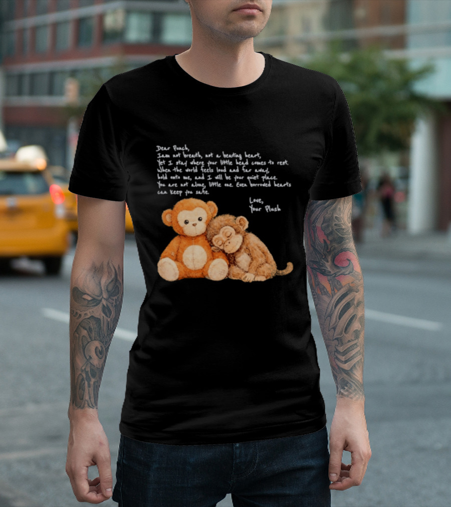Dear Punch Heartfelt Monkey Companions Poem And Plush Toy T-Shirt