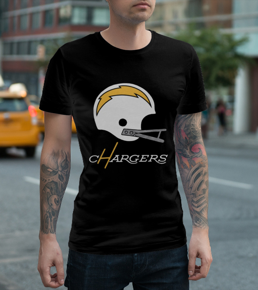 Los Angeles Chargers Big Helmet Football Team T-Shirt