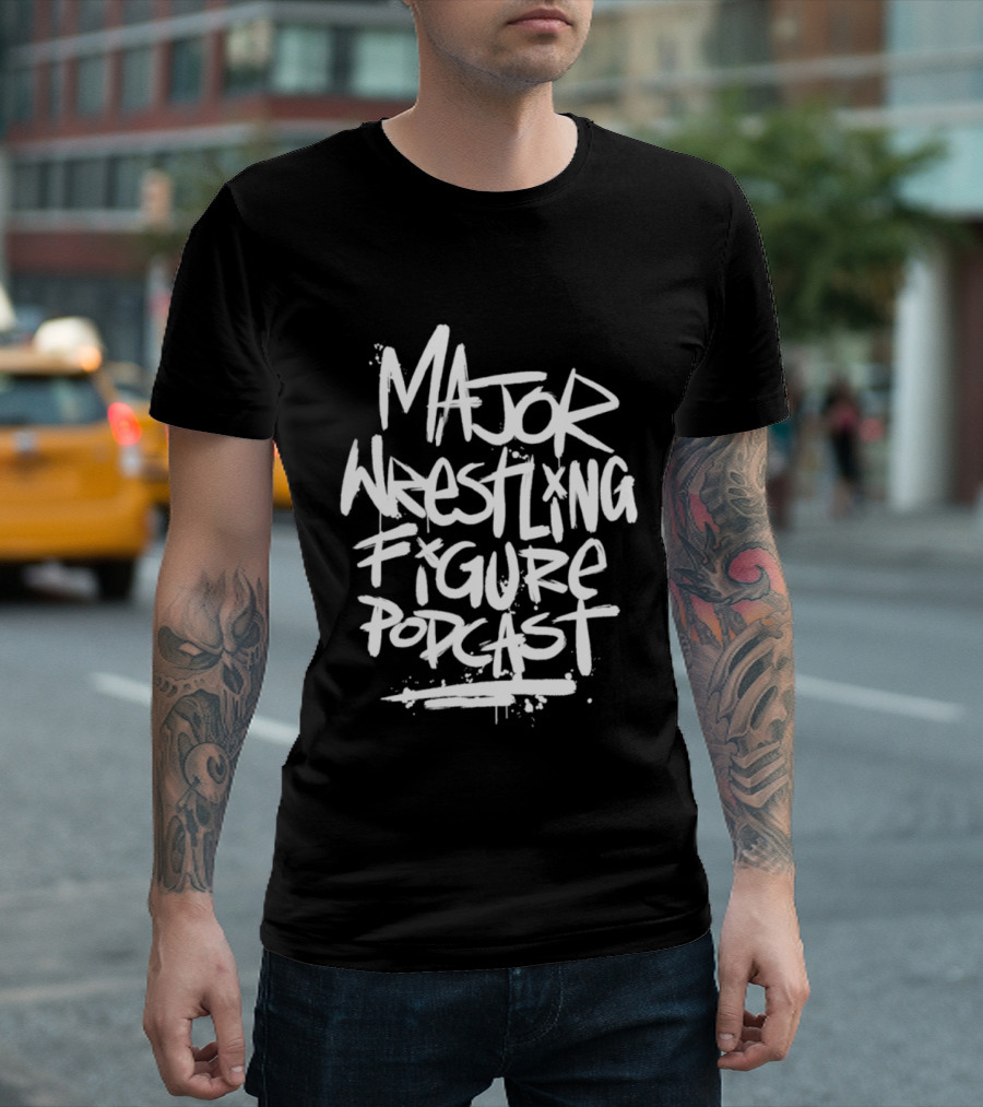Major Wrestling Figure Podcast Bold Graffiti T-Shirt