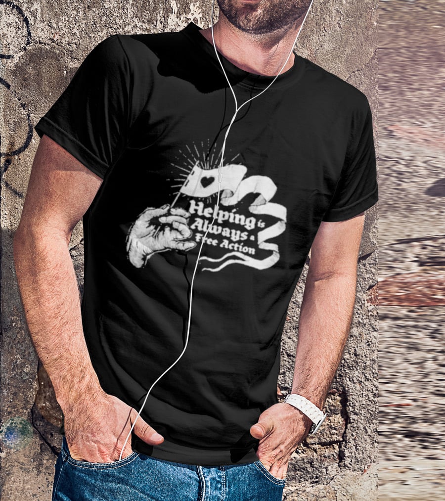 Mcelroy Helping Always Free Action Heart Banner Radiant T-Shirt