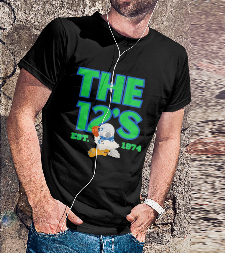 THE 12'S Est. 1974 Navy Grey Seattle Seahawks T-Shirt
