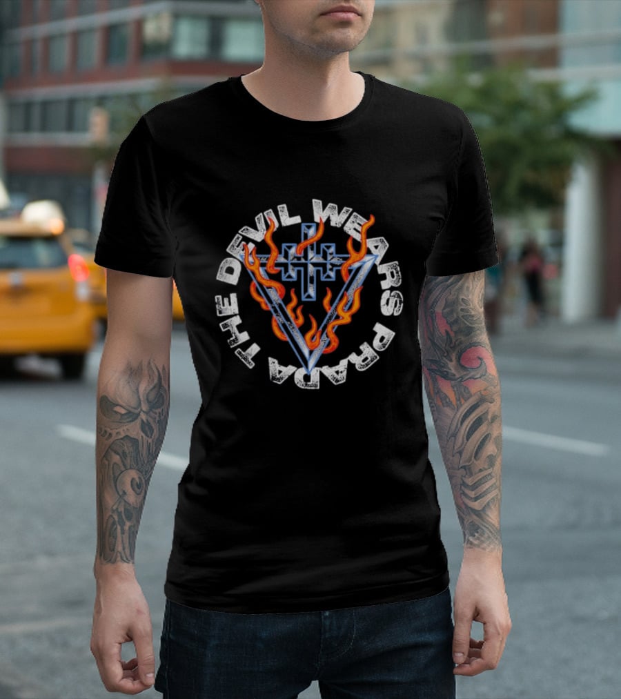 The Devil Wears Prada Flame Cross And V Fiery T-Shirt