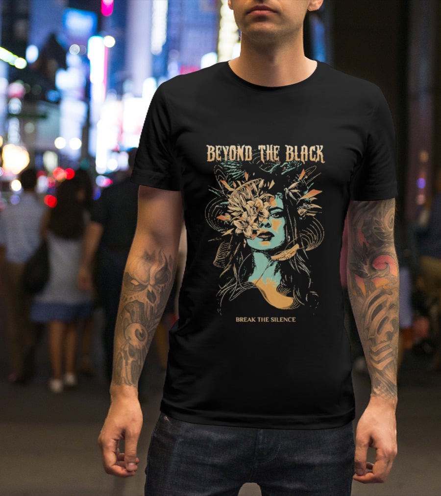 Beyond The Black Break The Silence Head Exploding Floral T-Shirt