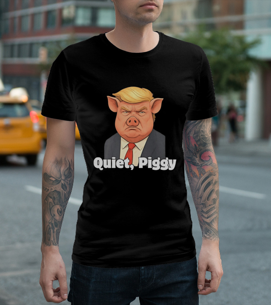 Quiet Piggy Suit Protest T-Shirt