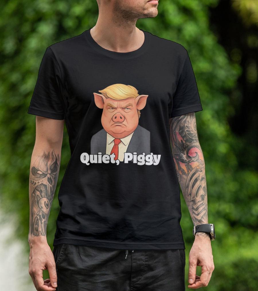 Quiet Piggy Suit Protest T-Shirt