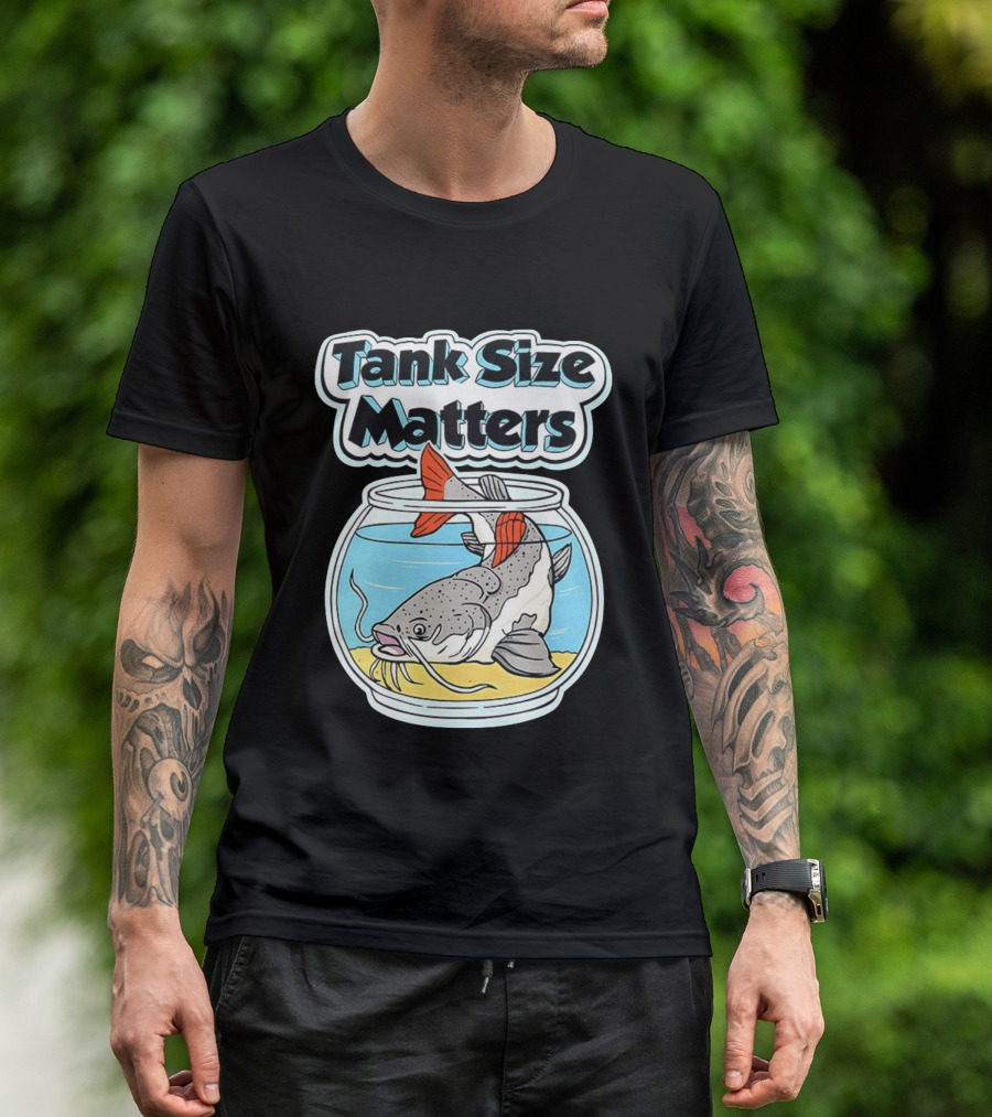 Tank Size Matters Redtail Catfish In Aquarium T-Shirt